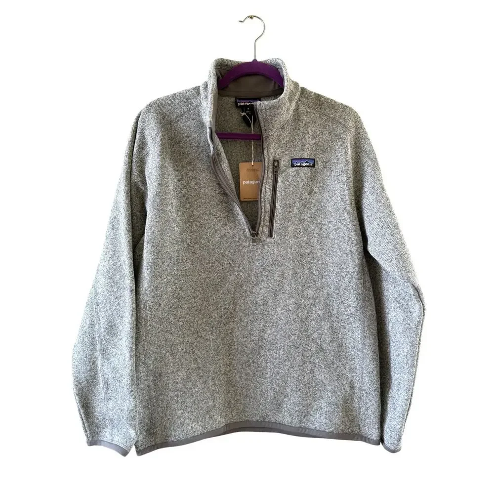 NWT Patagonia Men's Better Sweater Grey One Quarter Zip Size Medium Pullover